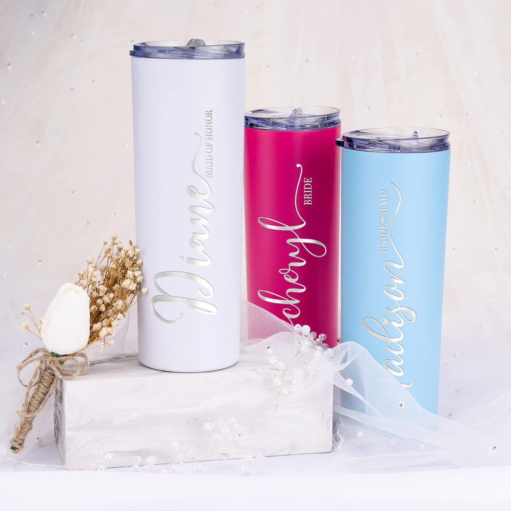 Set of 3 20 Oz Skinny Tumbler with Straw F898913