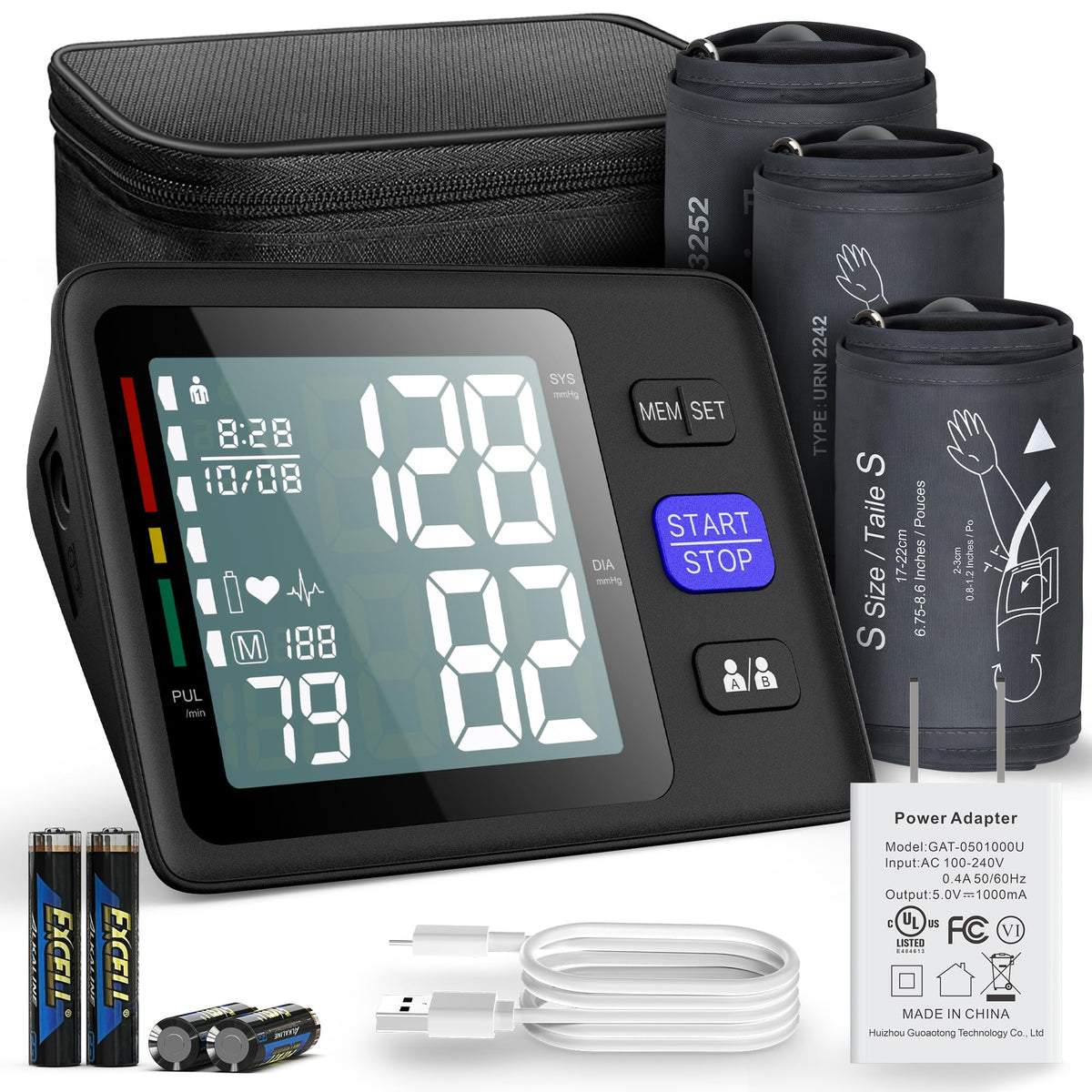 Automatic Upper Arm Blood Pressure Monitor, 3 Cuffs L6062