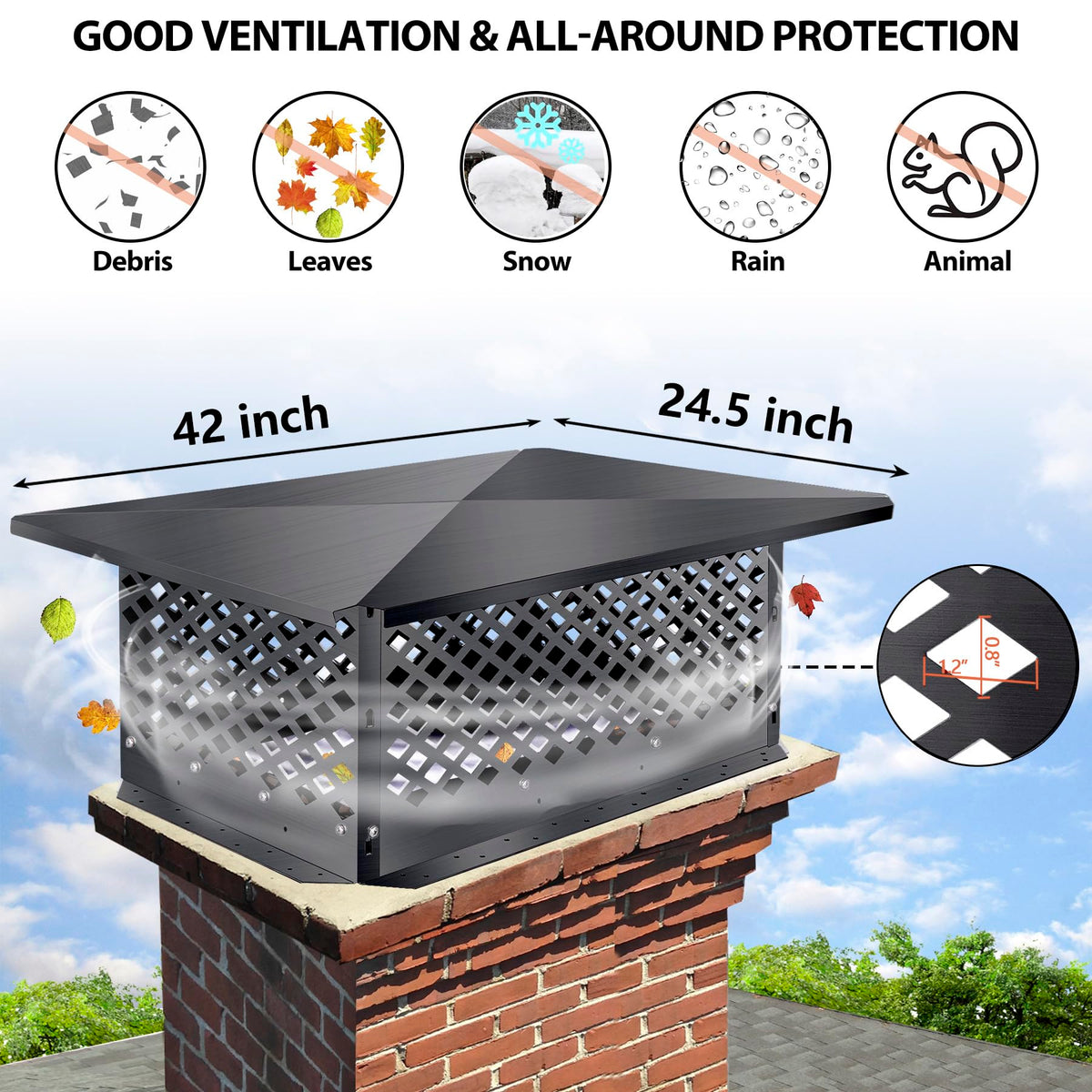 Black Alloy Steel Chimney Cap G221