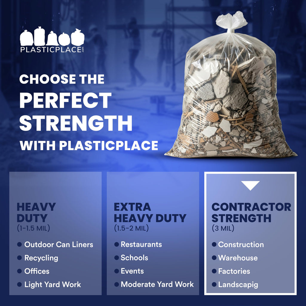 Clear Heavy Duty 42 Gallon Trash Bags 50 Count I869