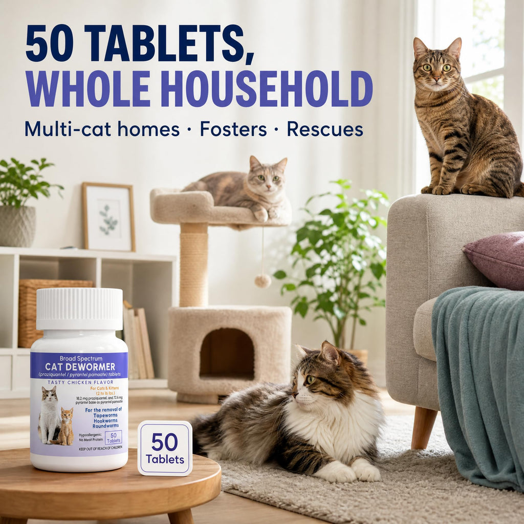 Broad Spectrum Cat & Kitten Dewormer 50 Tablets Q9264