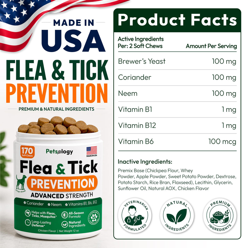 Flea and Tick Prevention for Dogs Soft Chewables P165