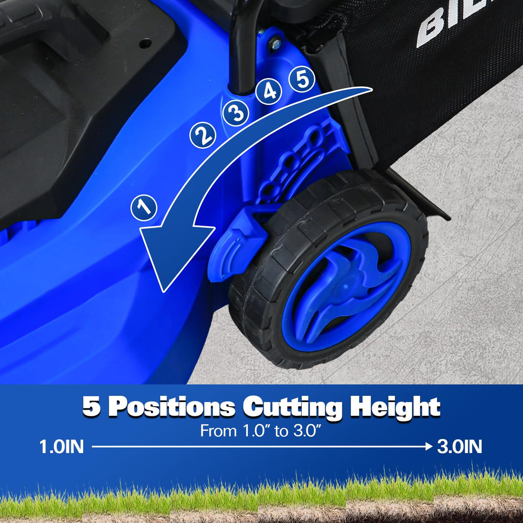 15" Corded Electric Push Mower with 35L Grass Bag Y3464
