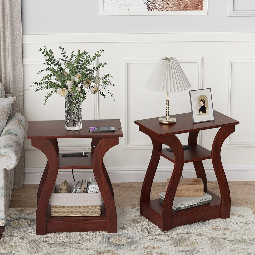 3 Tier End Table with Charging Station K638