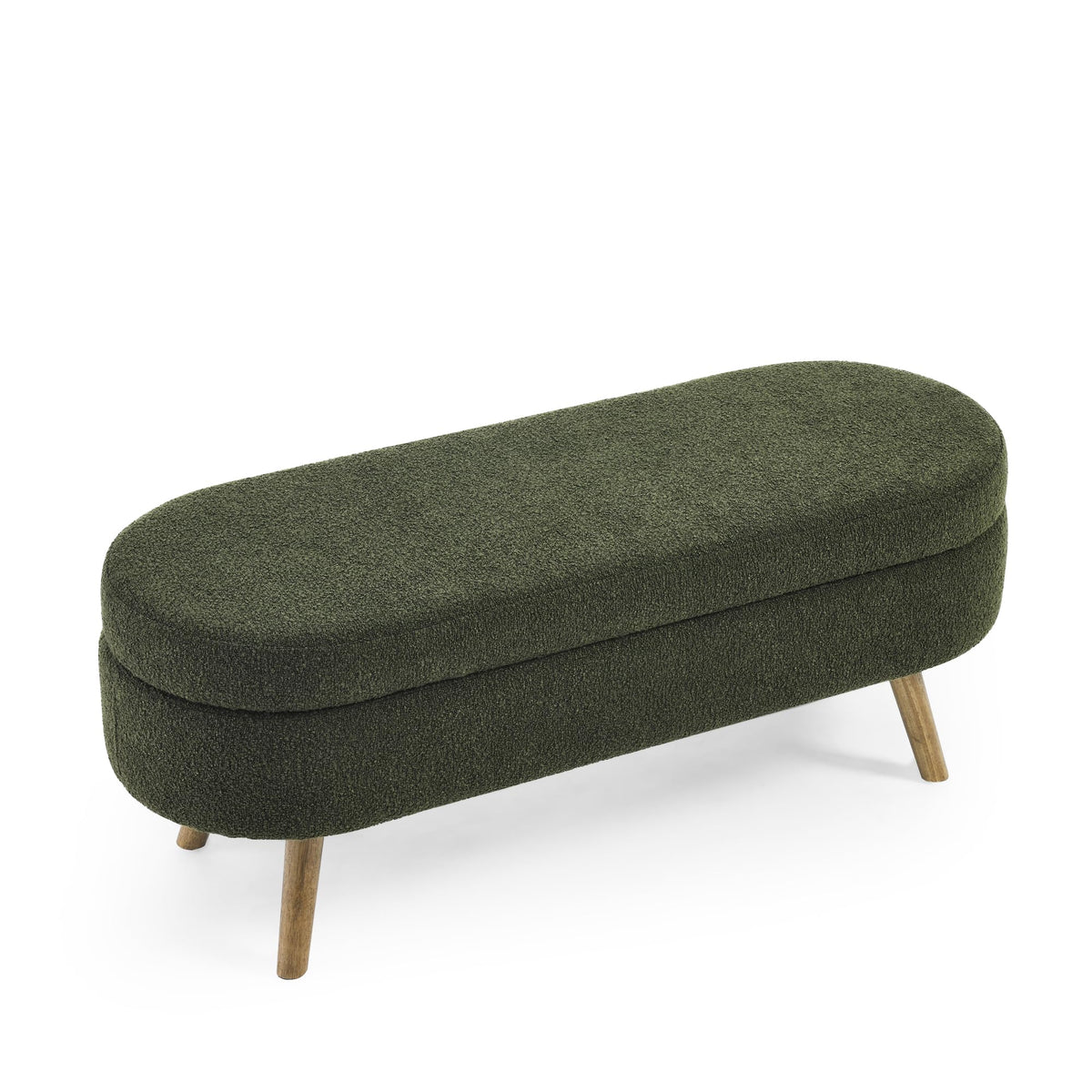 Oval Storage Bench with Rubber Wood Legs B730092
