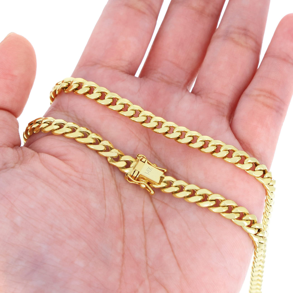 14k Yellow Gold Cuban Chain Necklace H30646