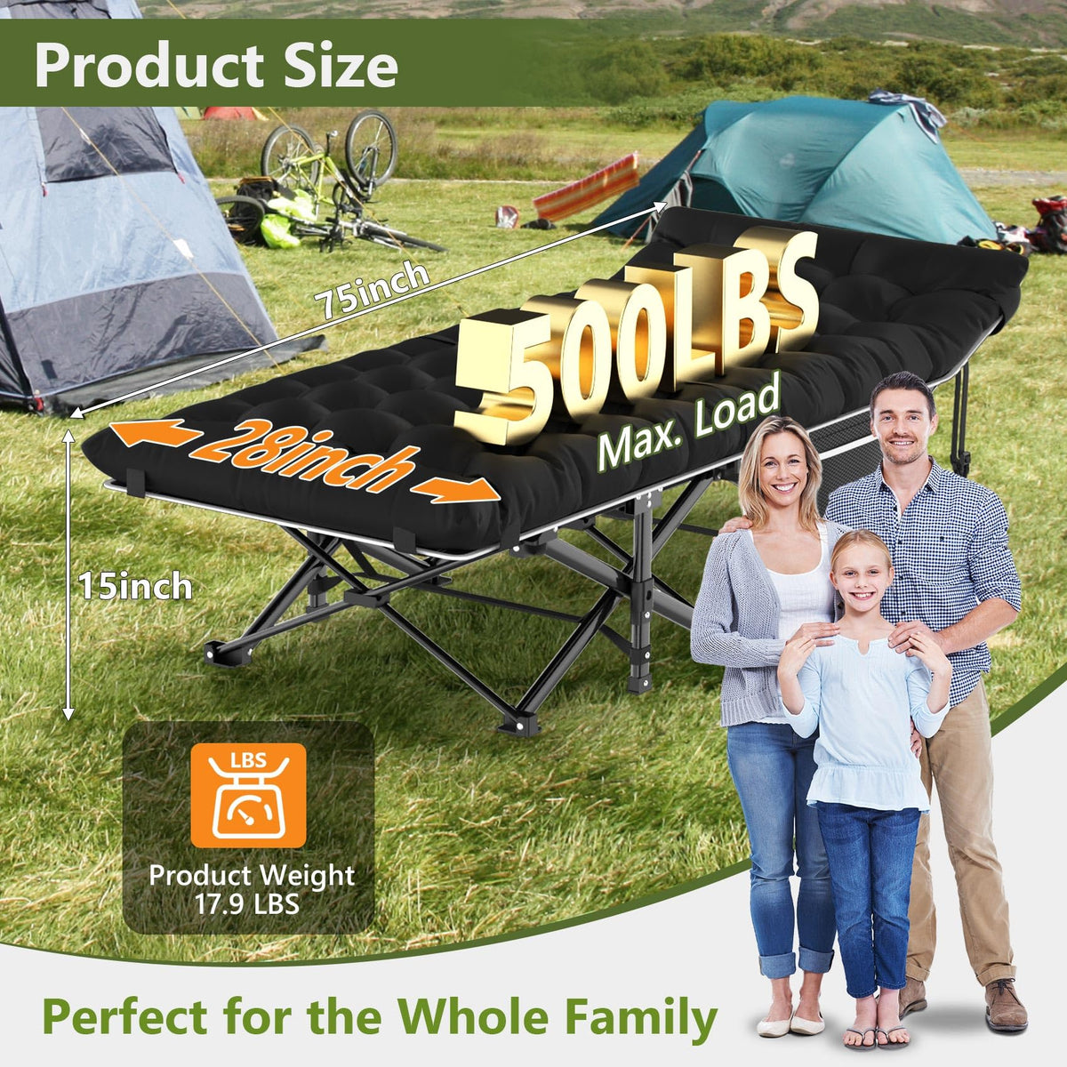 Camping Cot with Carry Bag Z39671