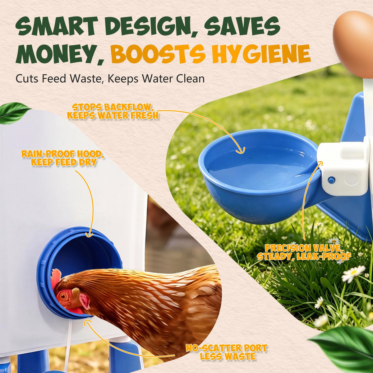 Chicken Feeder and Waterer Set 5 Gallon Y139