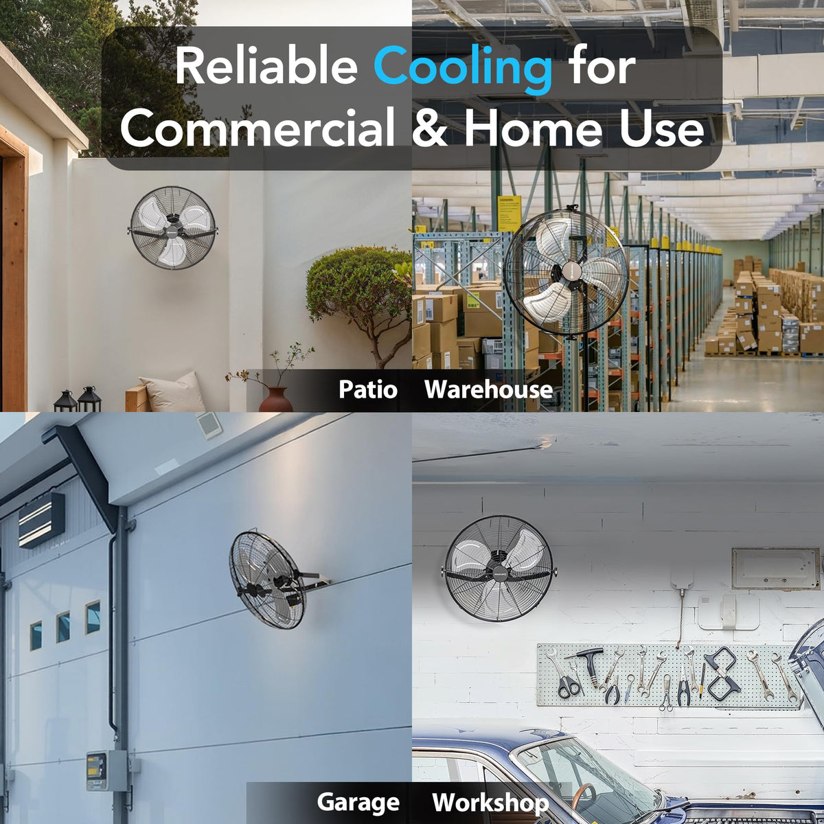 20" High-Velocity Industrial Floor & Wall Fan E909573