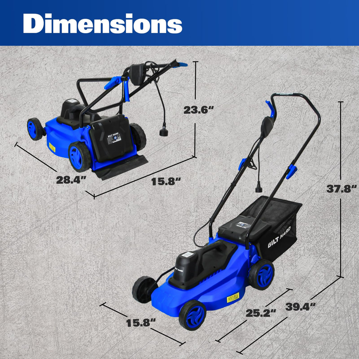 15" Corded Electric Push Mower with 35L Grass Bag Y3464