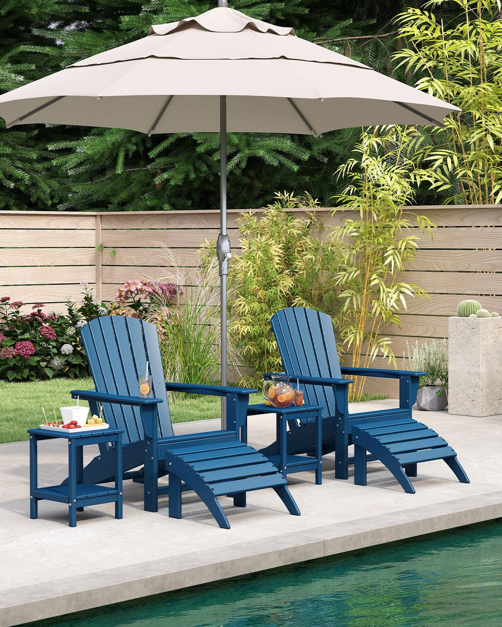 Oversized Adirondack Chairs Set of 2 Blue V267724