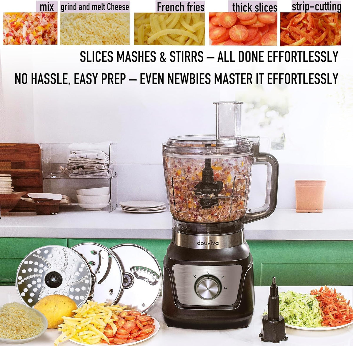 8-Cup Food Processor & Blender Combo, 1000W, Black Z410661
