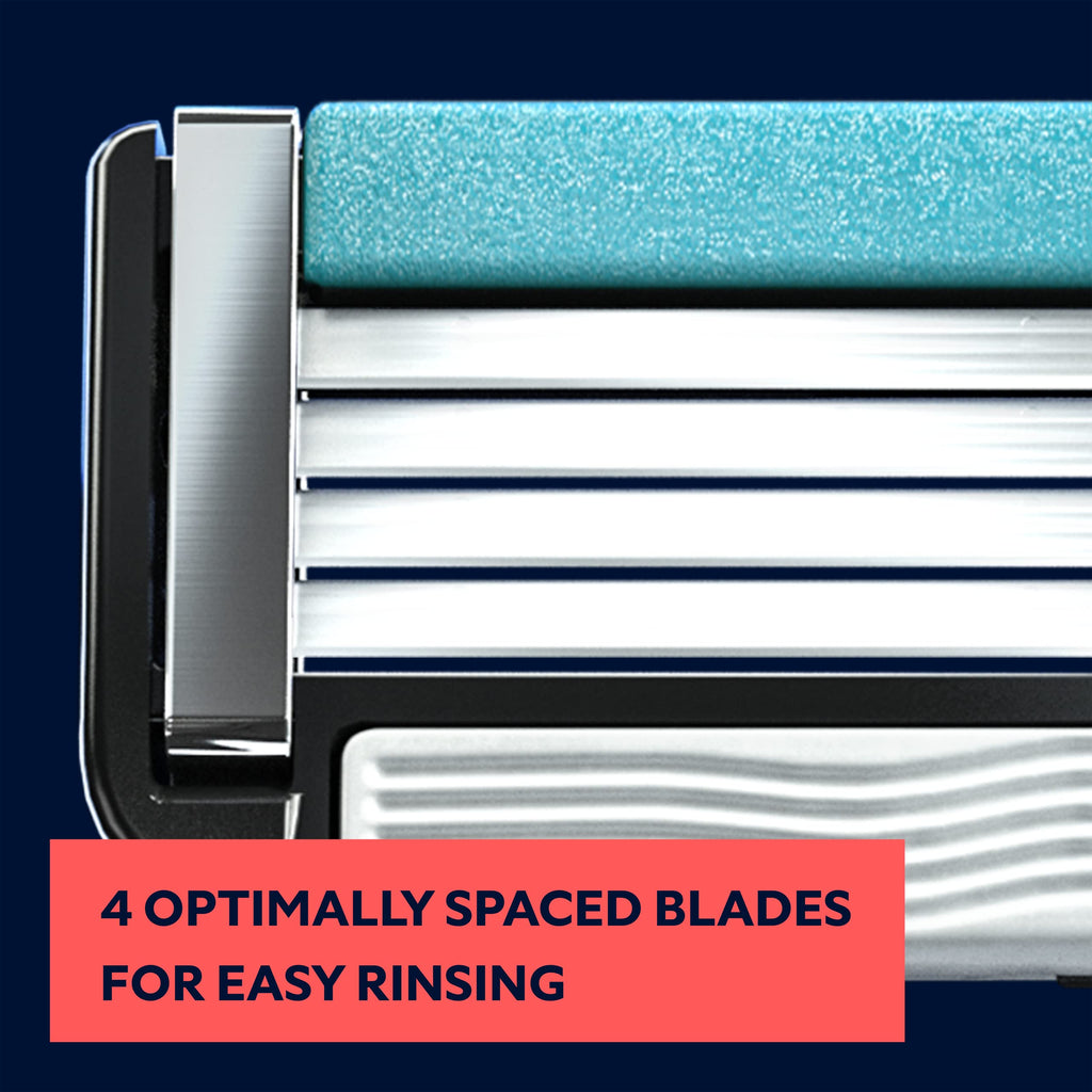 4 Blade Razor Refill Cartridges 8 Count and Shaving Kit W83328