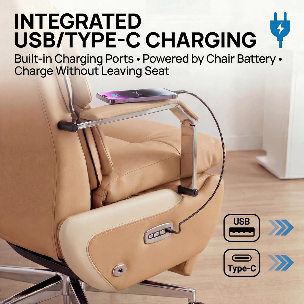 Brown Electric Big & Tall Executive Office Chair Z9719