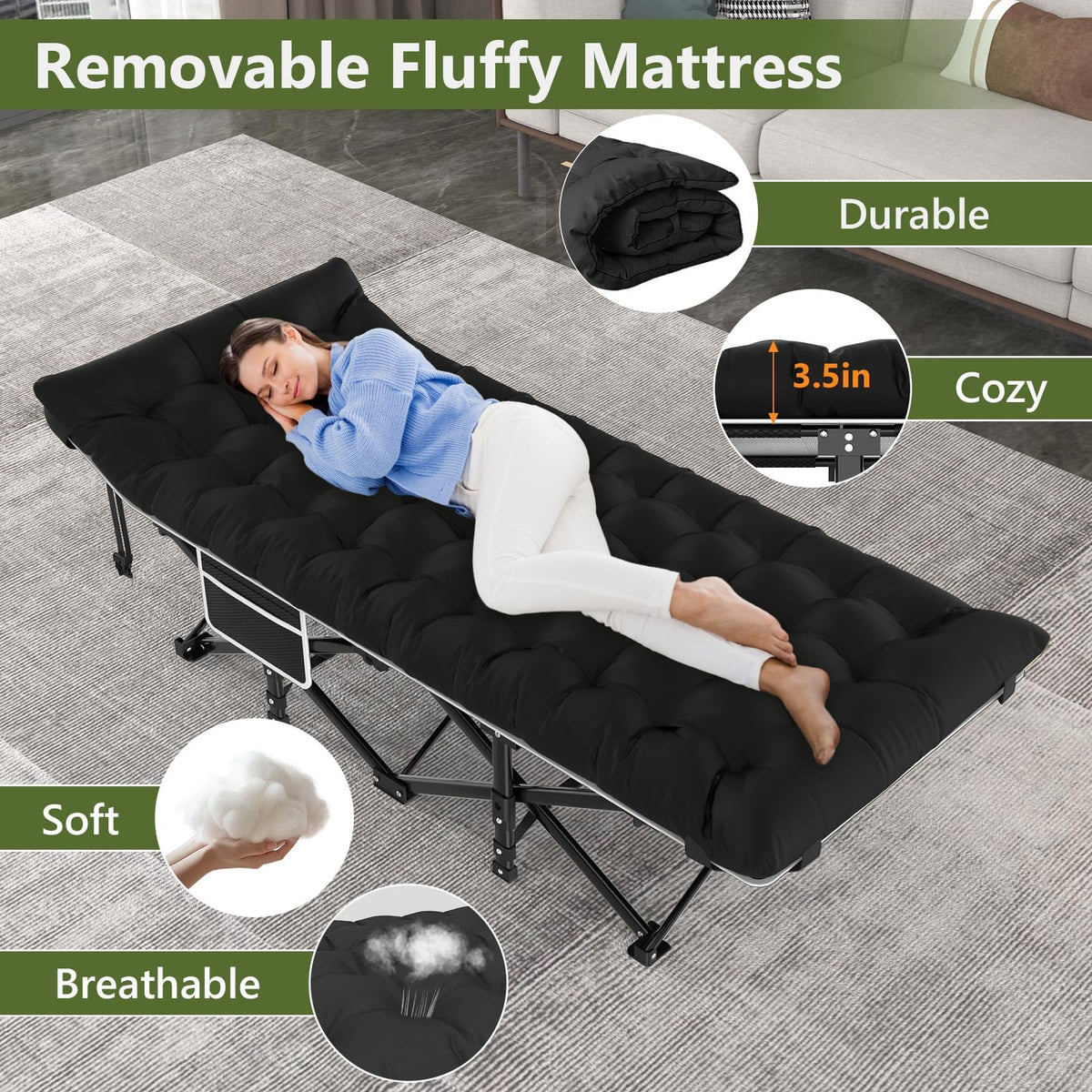 Camping Cot with Carry Bag Z39671