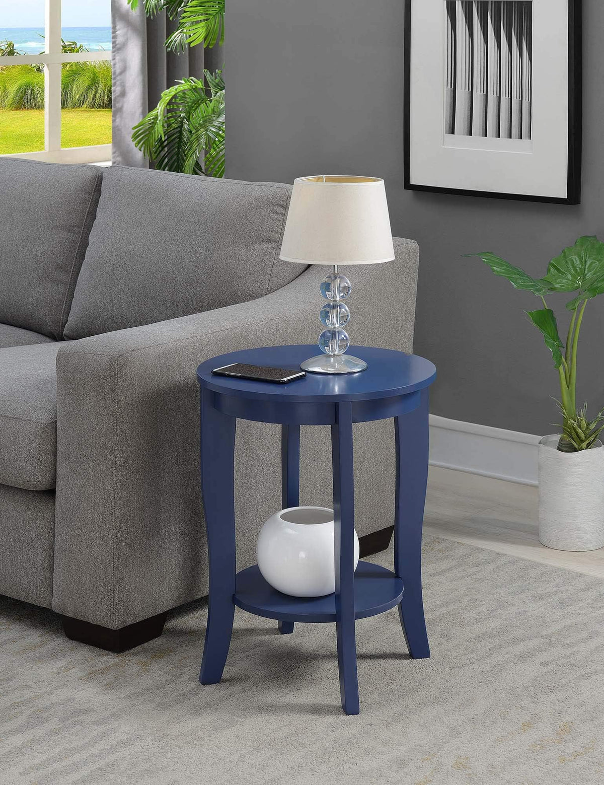 Cobalt Blue Round End Table D884