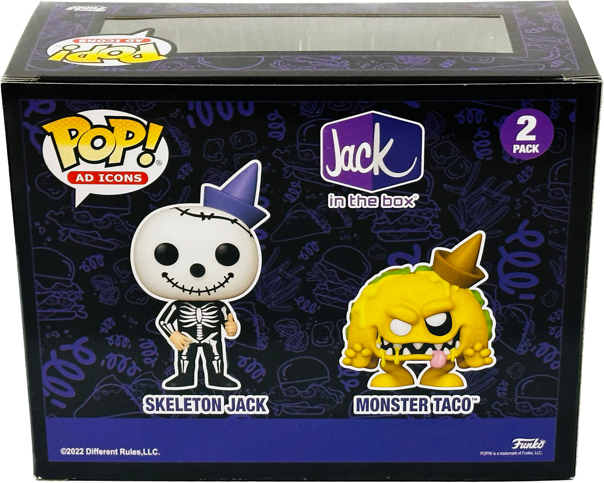 Jack in The Box Skeleton Jack & Monster Taco Vinyl Figure 2 Pack X534160