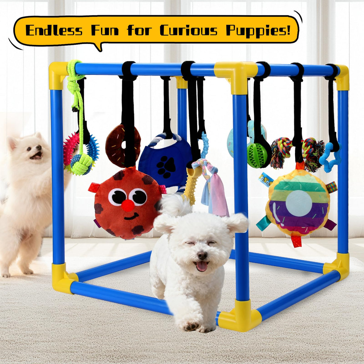 12 Toys Puppy Play Gym with Squeaky Toys O73078