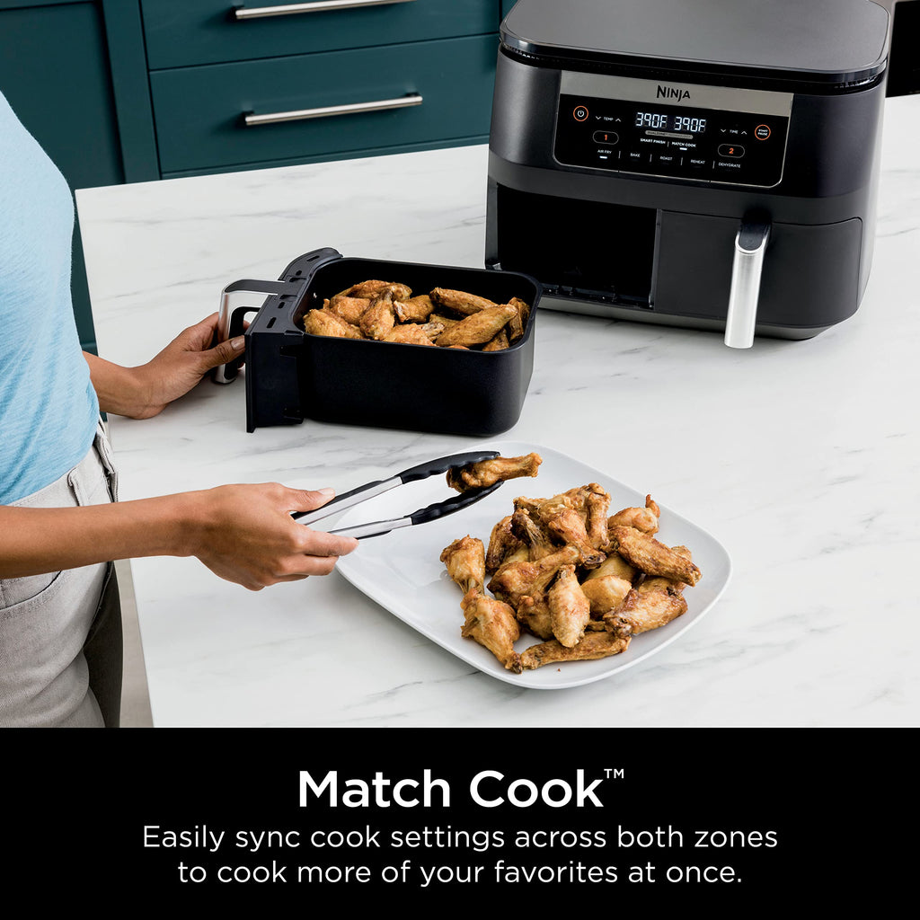 6 Quart 5-in-1 DualZone 2-Basket Air Fryer, Black Y34962
