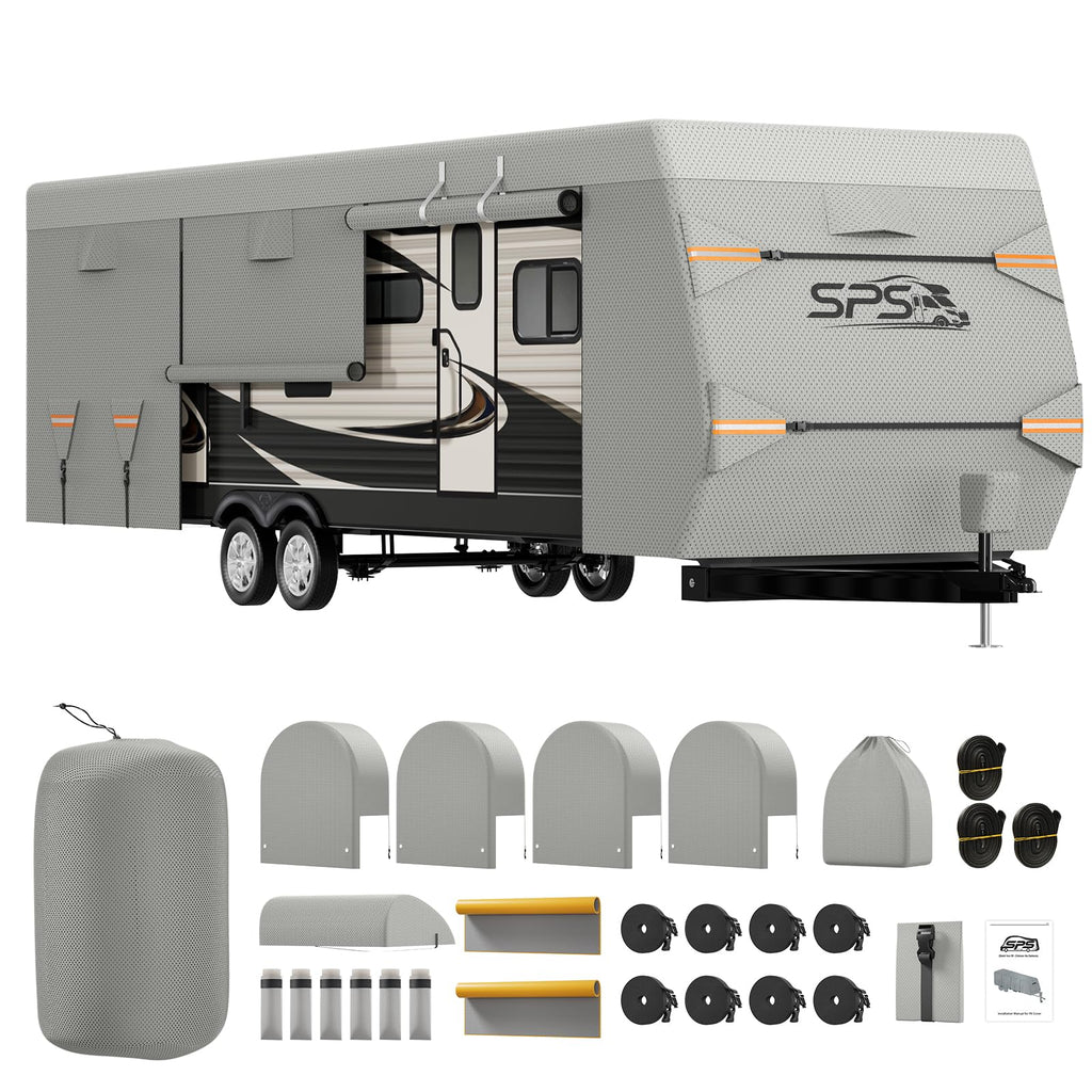 Waterproof Ripstop Travel Trailer RV Cover 24-27ft N2372