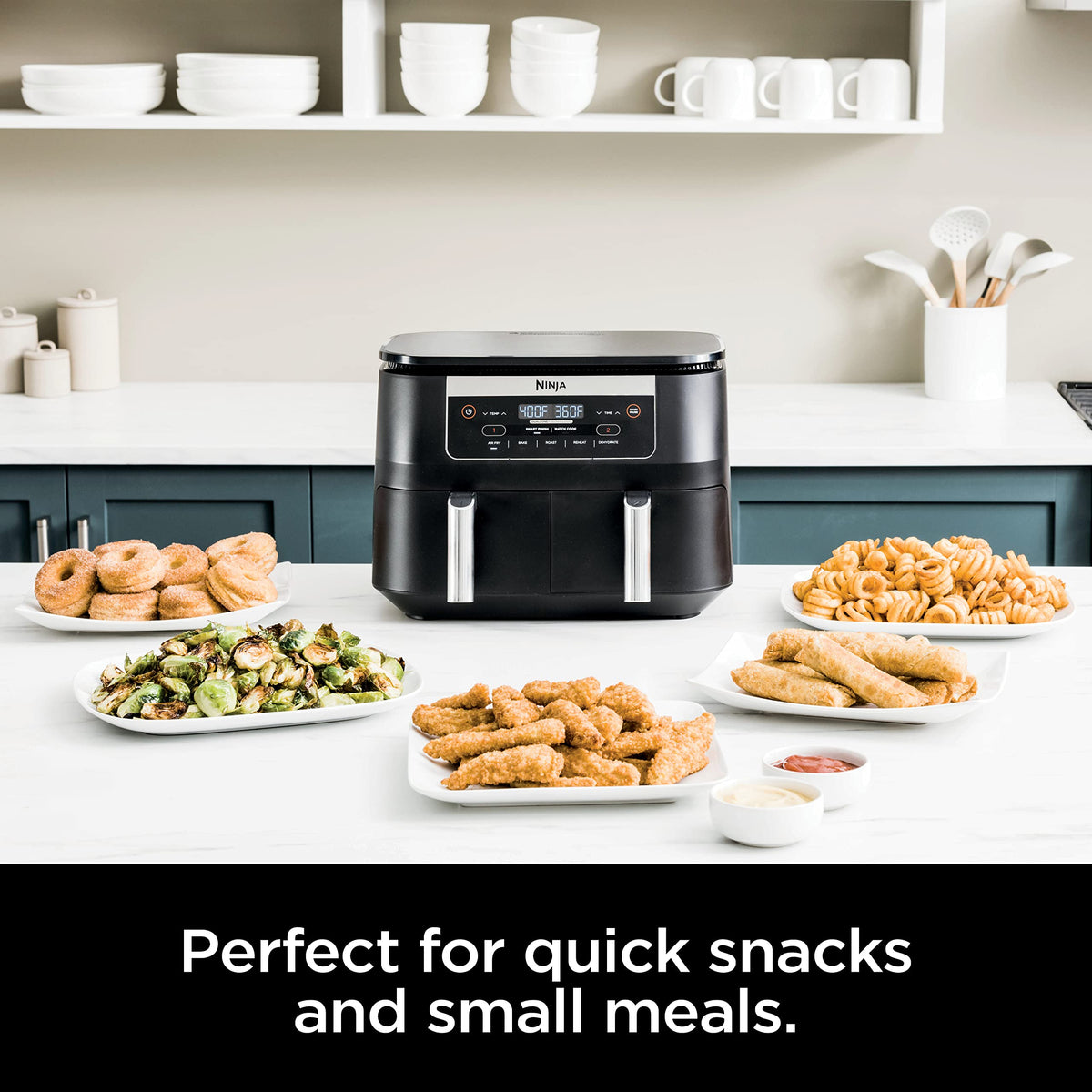 6 Quart 5-in-1 DualZone 2-Basket Air Fryer, Black Y34962
