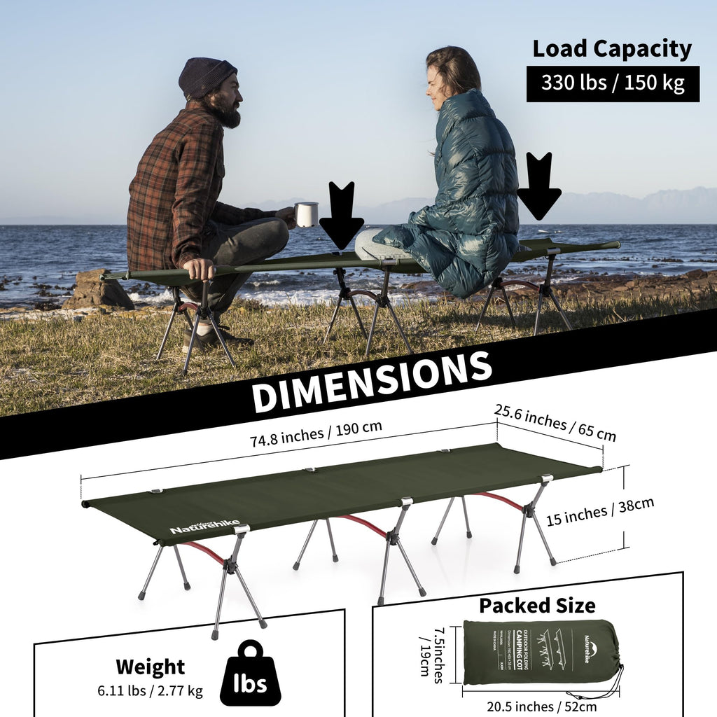 Height Adjustable Ultralight Folding Camping Cot D116000
