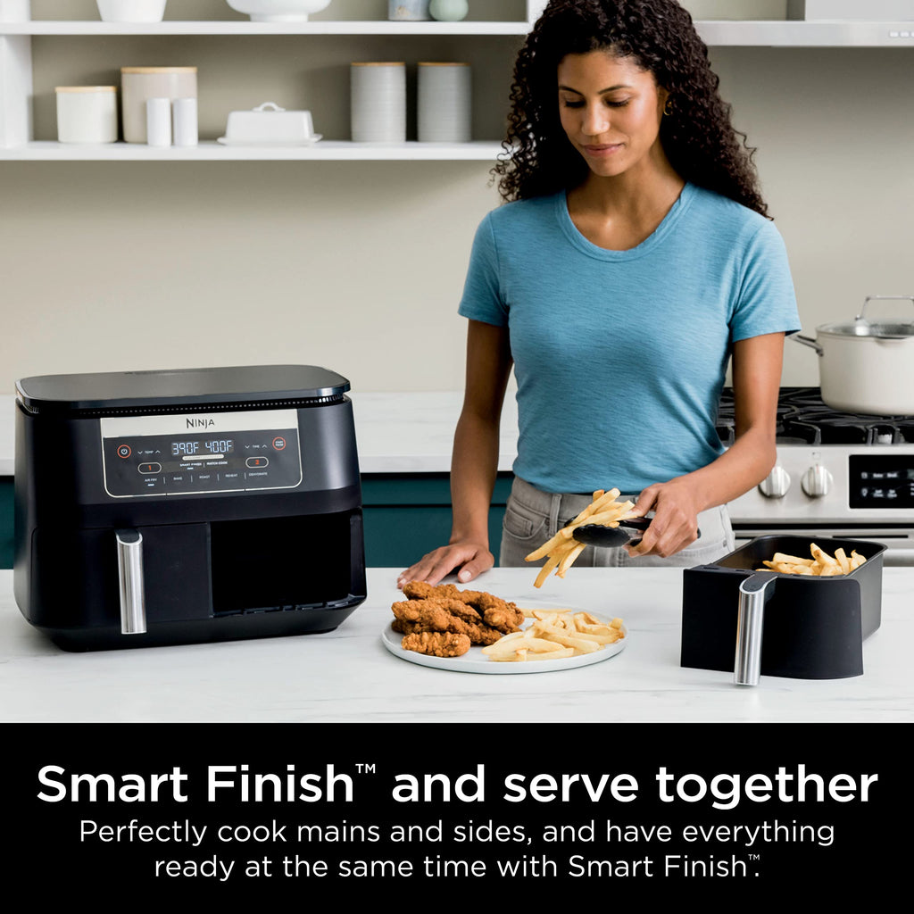 6 Quart 5-in-1 DualZone 2-Basket Air Fryer, Black Y34962