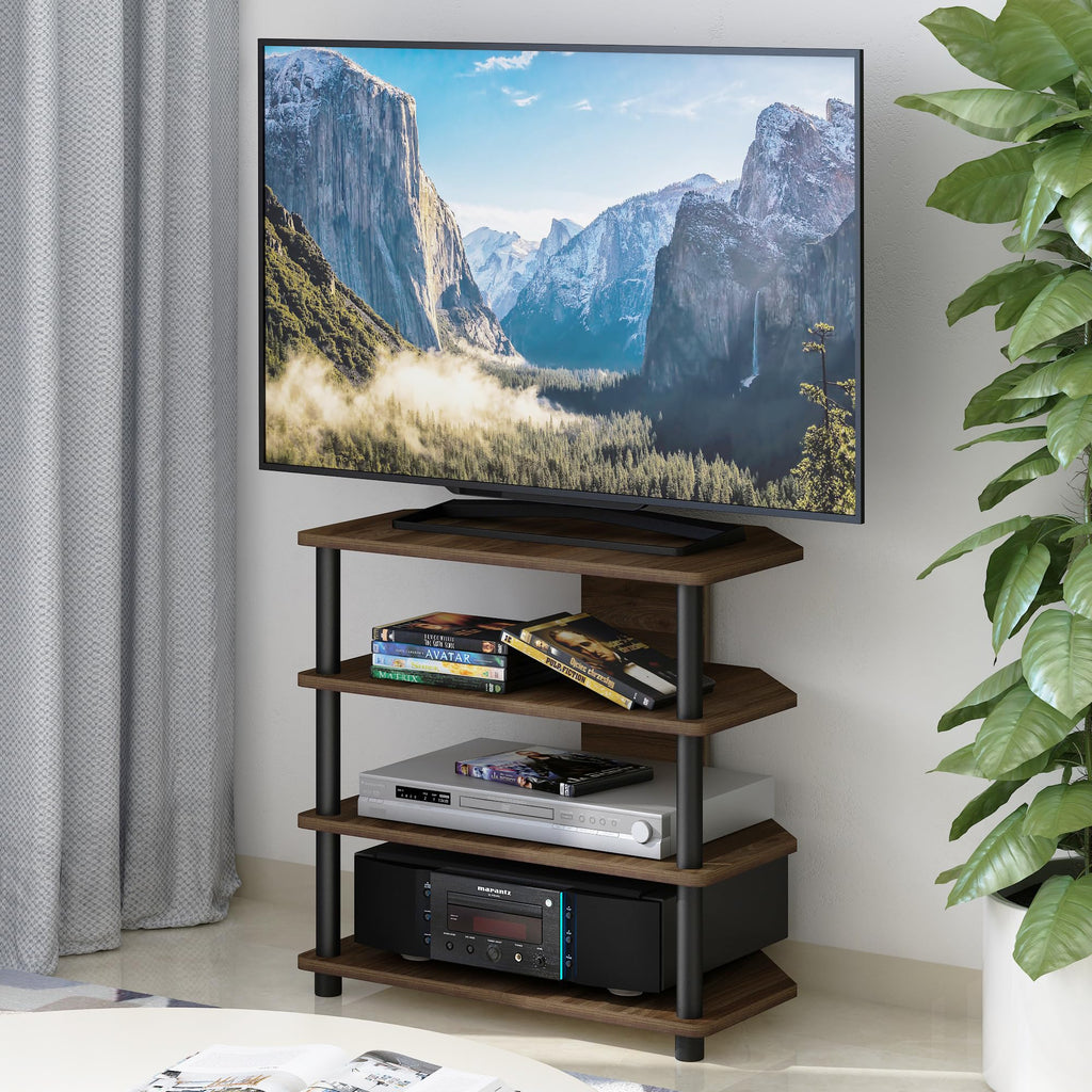4-Tier Brown Walnut TV Stand D626