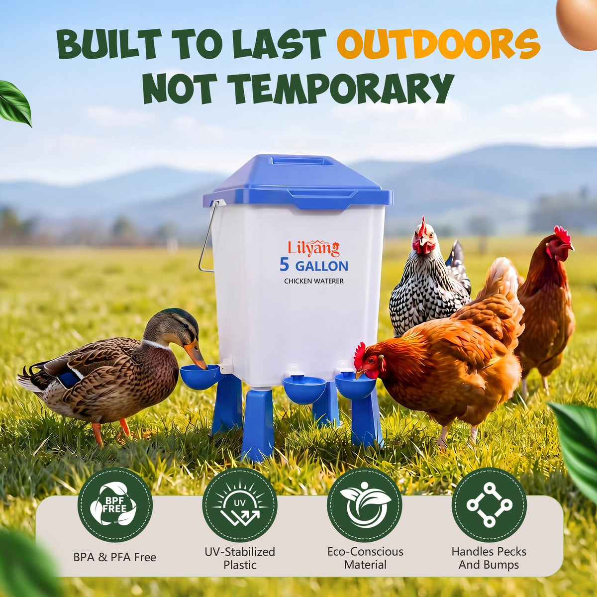 Chicken Feeder and Waterer Set 5 Gallon Y139