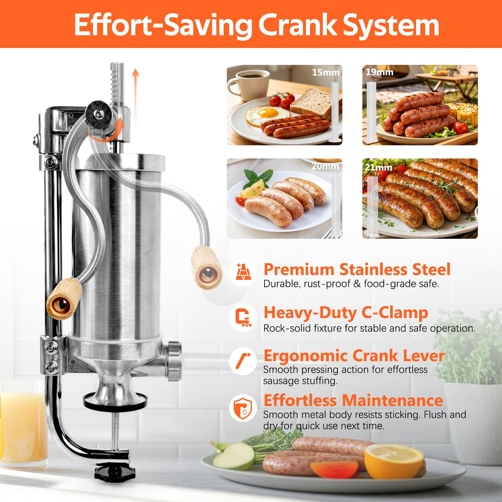 Stainless Steel Vertical Sausage Stuffer 2.5 LBS O649443