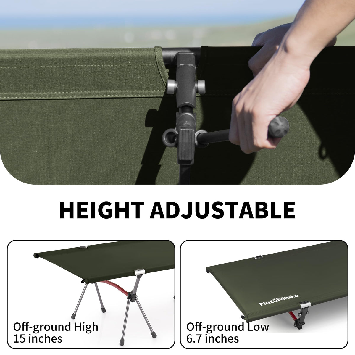 Height Adjustable Ultralight Folding Camping Cot D116000