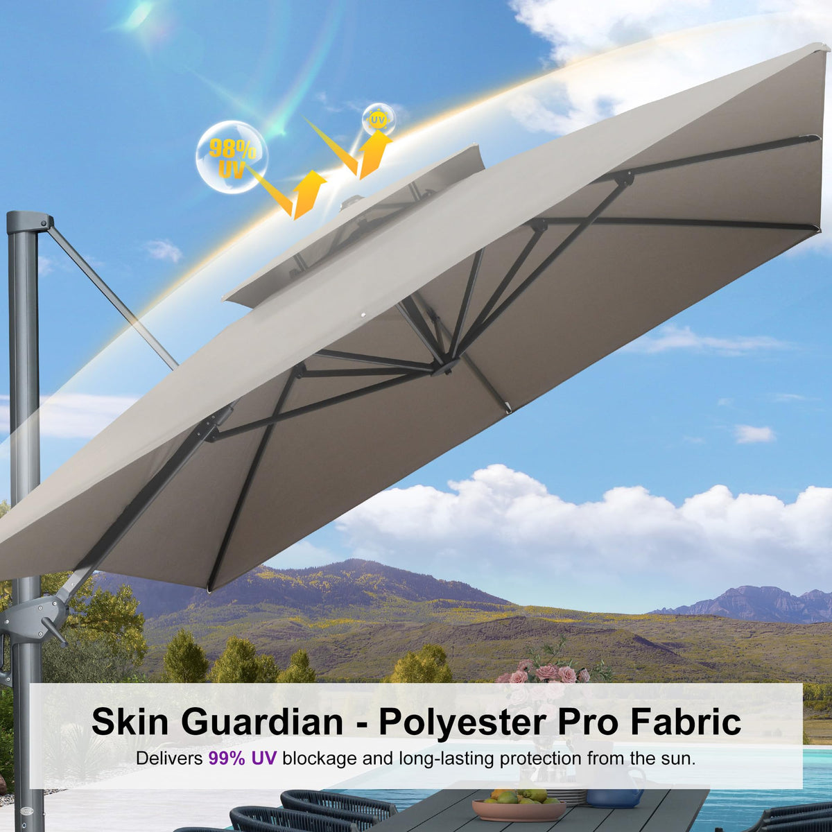 10' x 13' Cantilever Umbrella with Base B6910