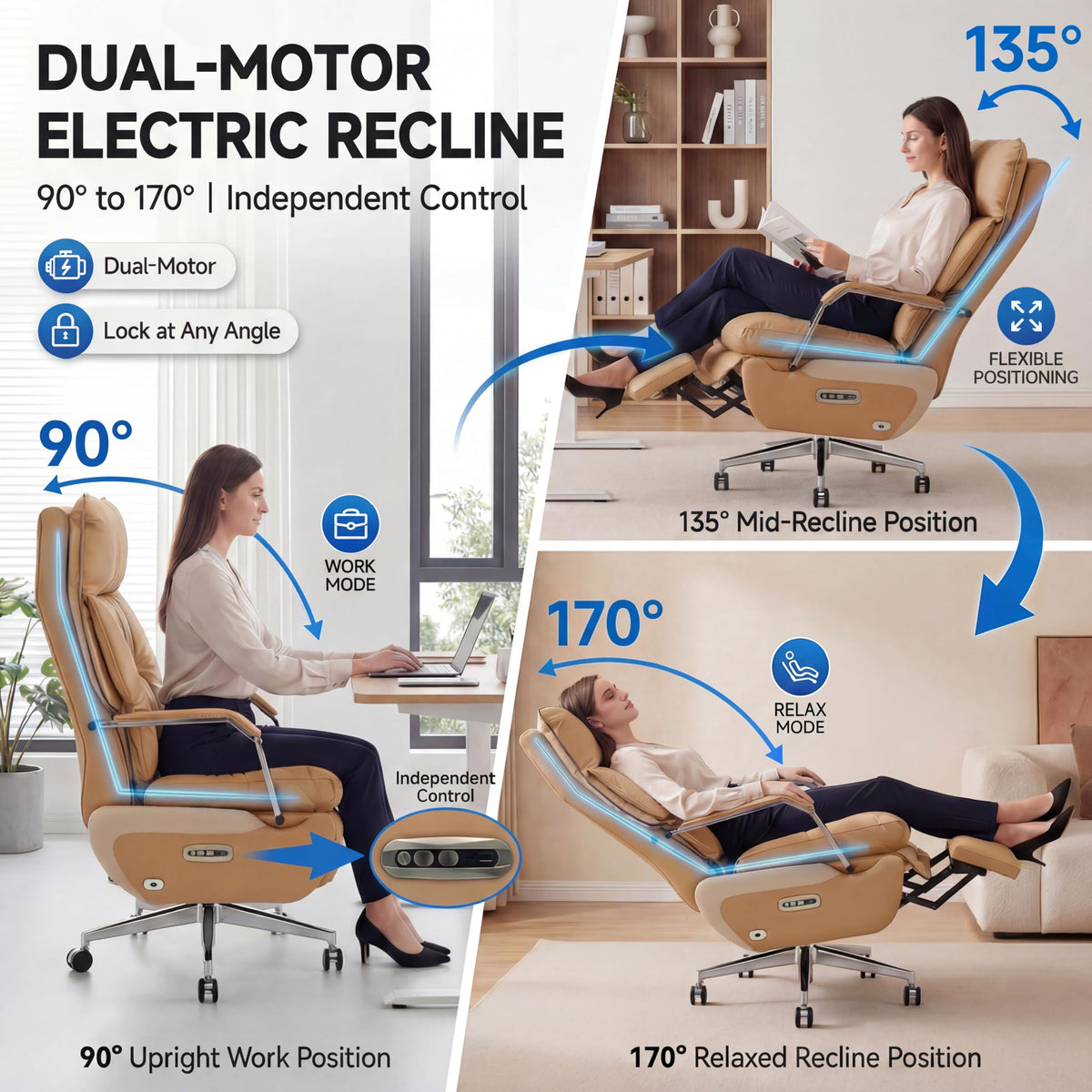 Brown Electric Big & Tall Executive Office Chair Z9719