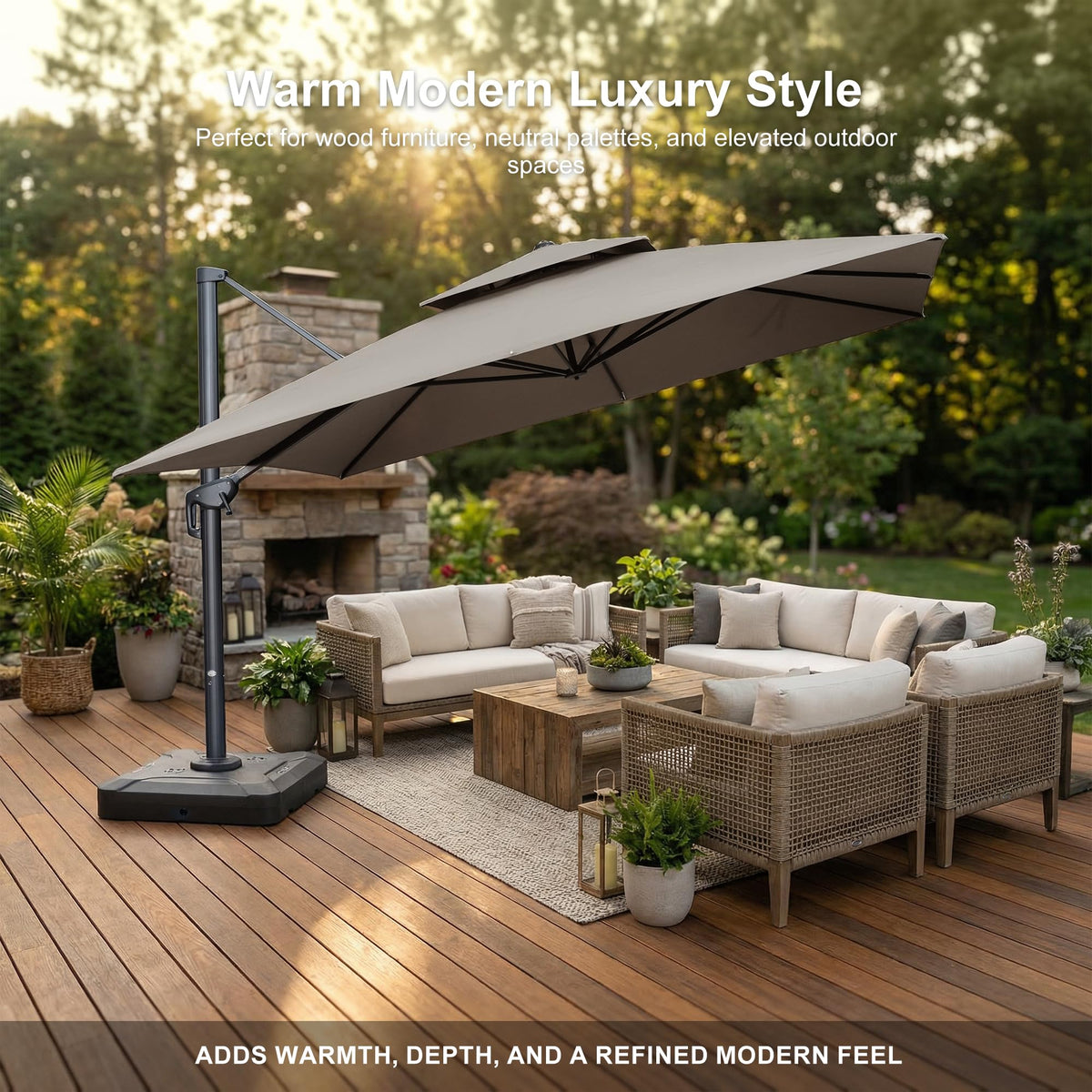10' x 13' Cantilever Umbrella with Base B6910