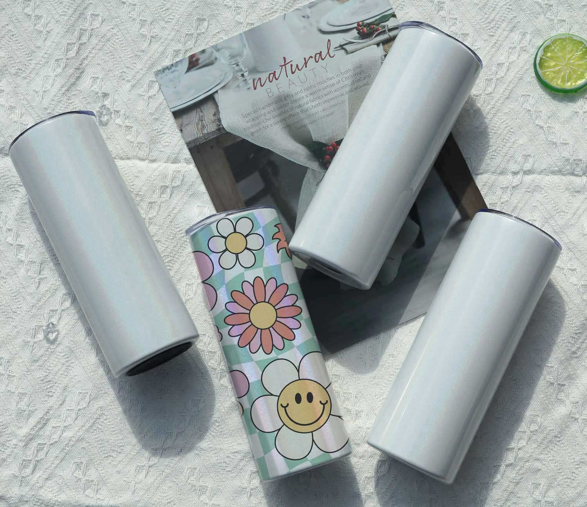 20 Oz 8 Pack Stainless Steel Glitter Sublimation Tumblers T183423