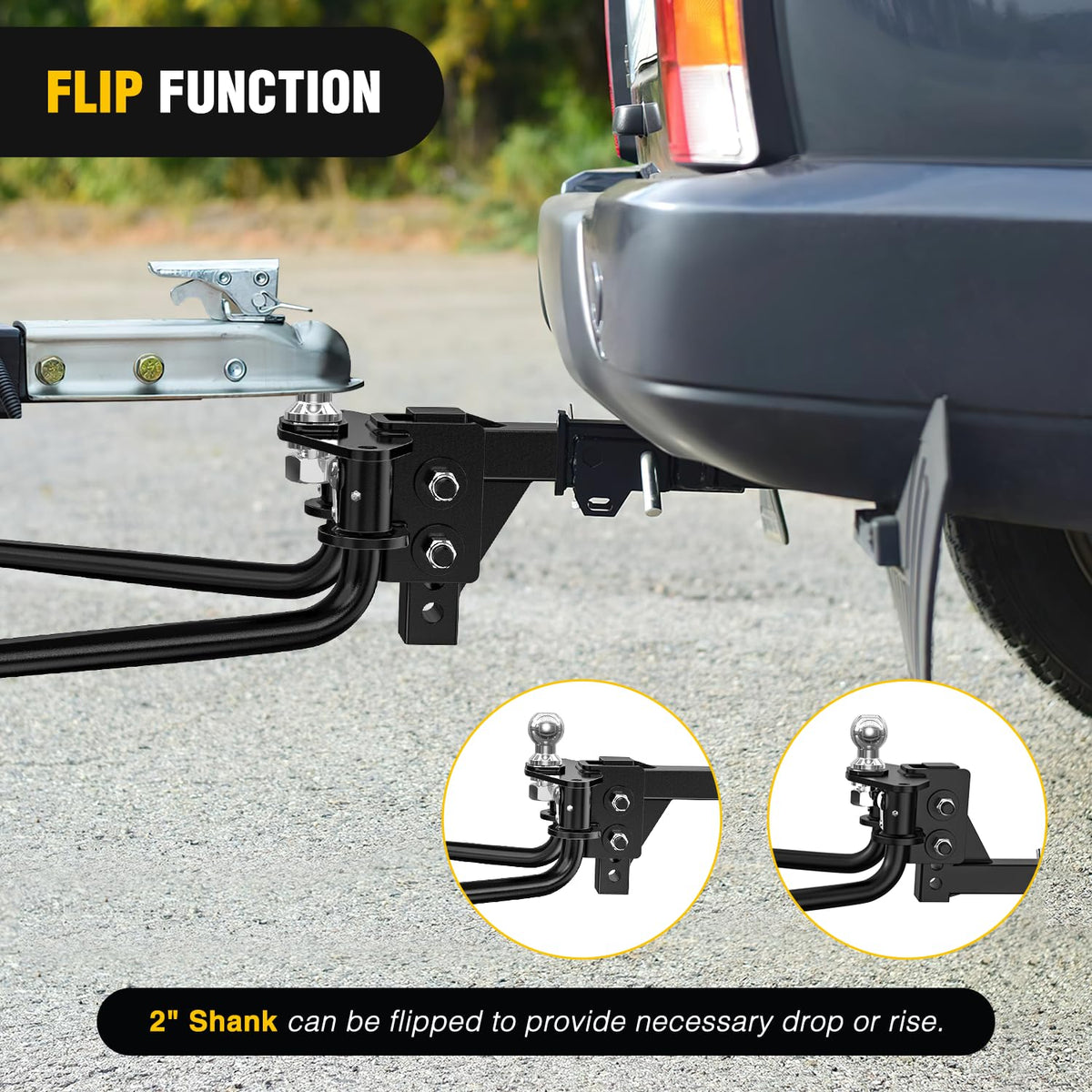800 lbs Round Bar Weight Distributing Hitch Kit with Sway Control O617