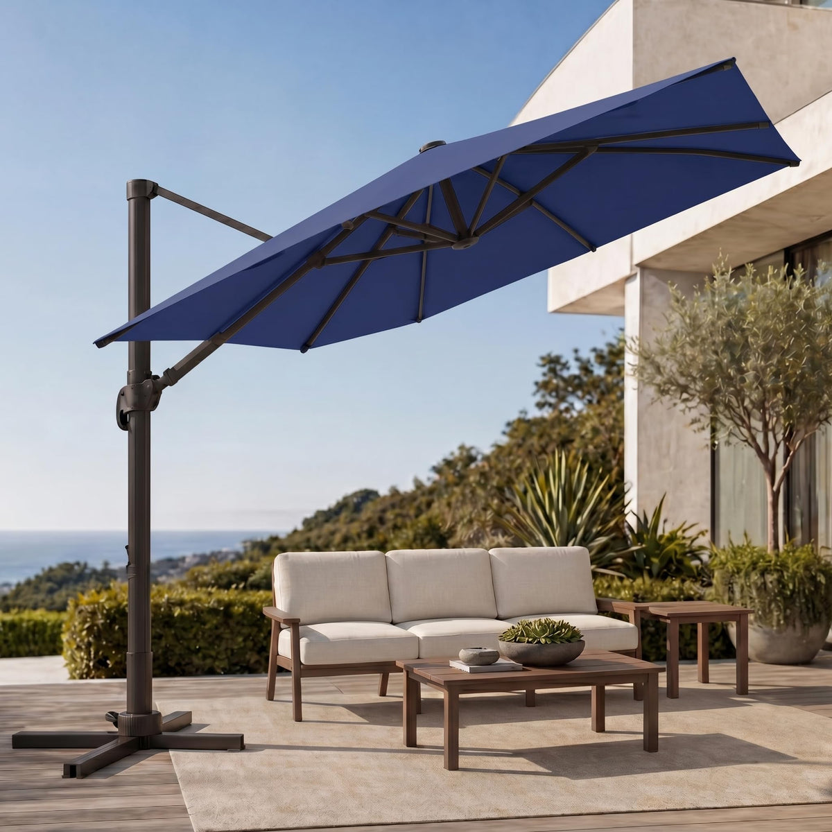 Large Square Cantilever Patio Umbrella with Aluminum Pole C462