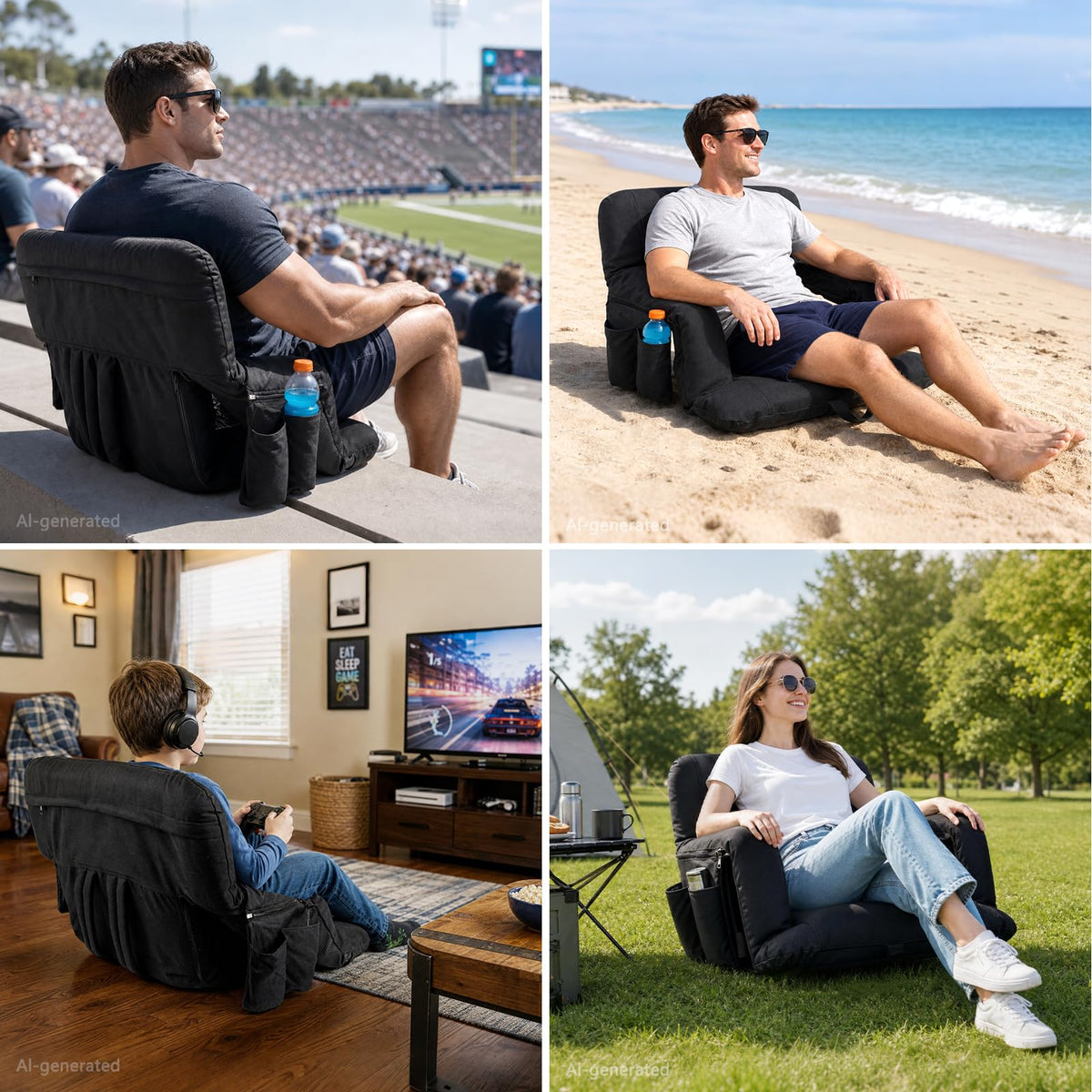 26" Extra Wide Stadium Seats with Back Support D61255