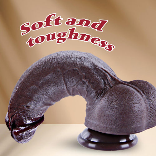 10 Inch Realistic Black Silicone Dildo with Suction Cup A68374