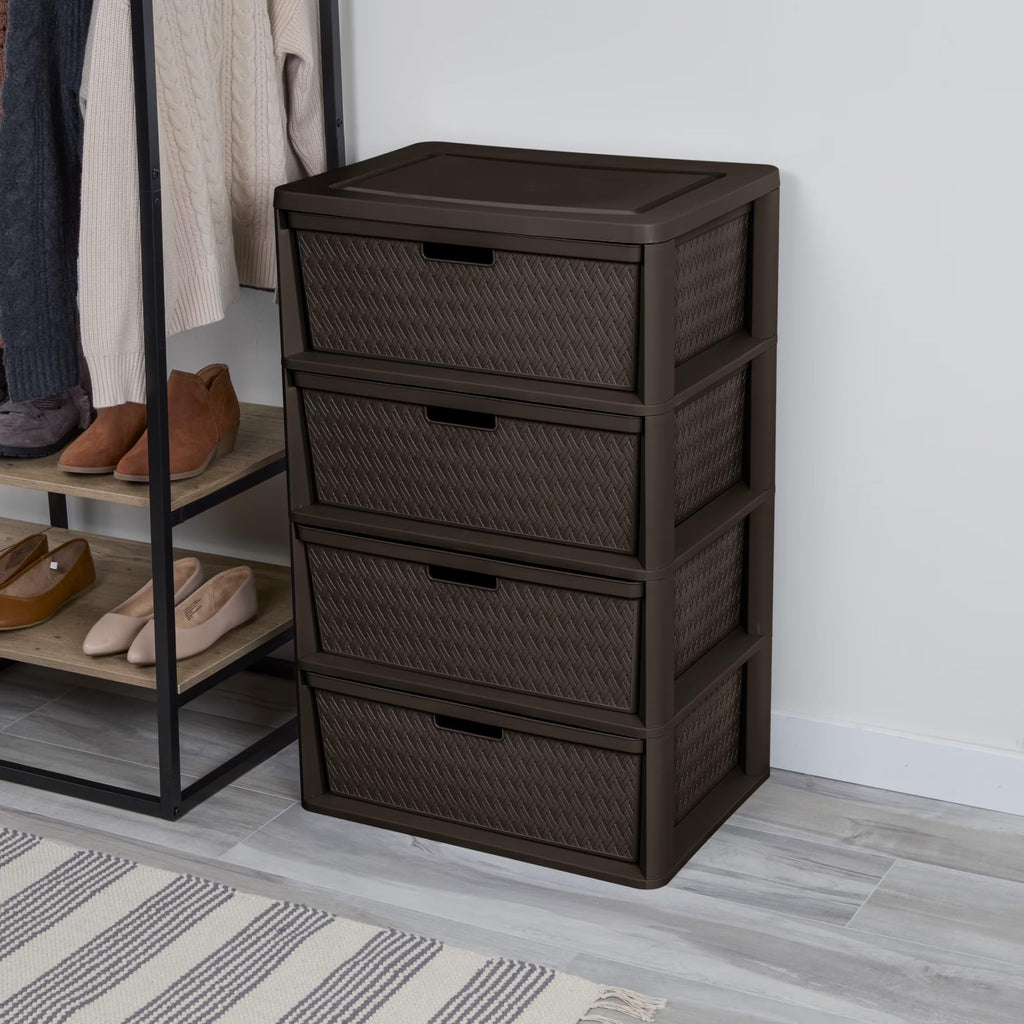 Gray Plastic 3-Drawer Storage Tower with Bins F87566