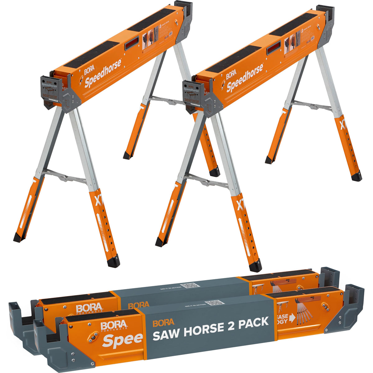 2 Pack Adjustable Folding Heavy Duty Sawhorse P1725