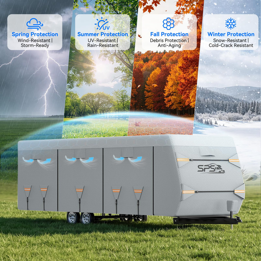Waterproof Ripstop Travel Trailer RV Cover 24-27ft N2372