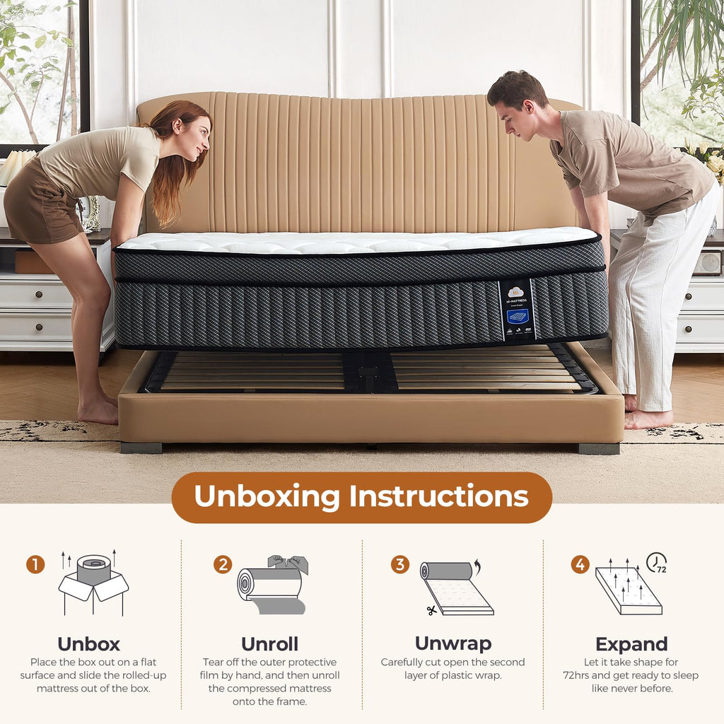 10 inch Full Size Hybrid Mattress in a Box V824