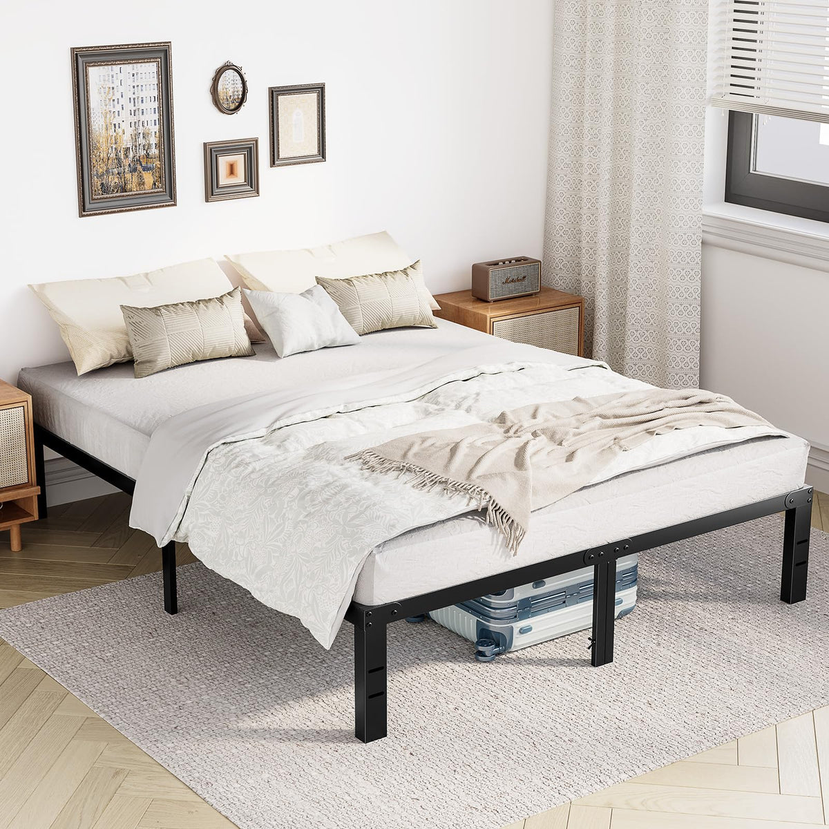 Queen 18 Inch Metal Platform Bed Frame L545802