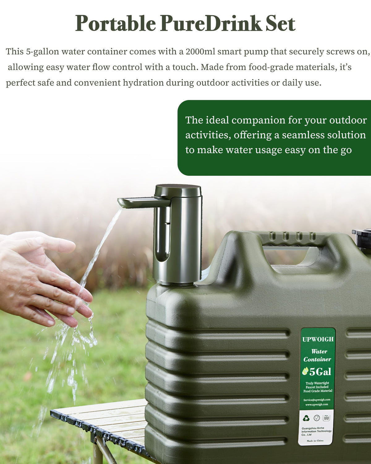 5 Gallon Water Jug with Rechargeable Touch Pump P97148