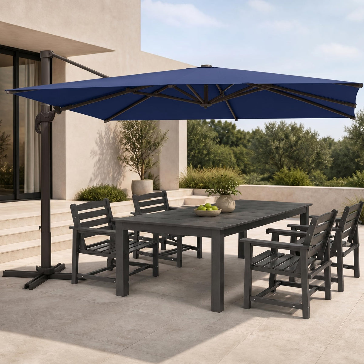 Large Square Cantilever Patio Umbrella with Aluminum Pole C462