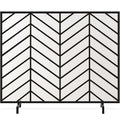 38x31in Wrought Iron Mesh Chevron Fireplace Screen D361906