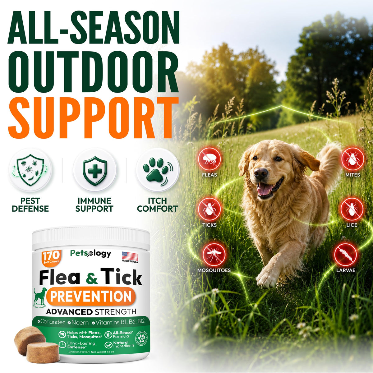 Flea and Tick Prevention for Dogs Soft Chewables P165