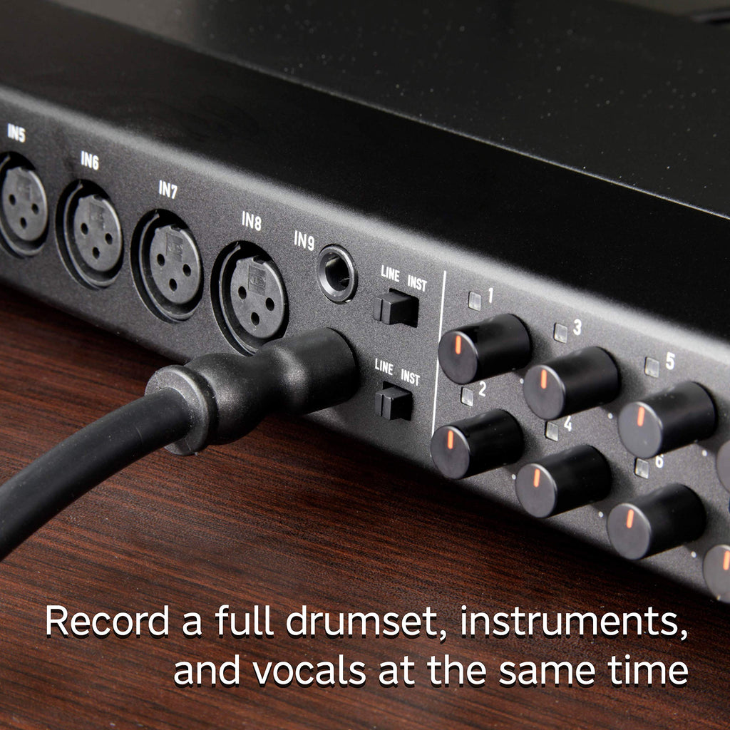 Rackmount USB Audio/MIDI Interface, 8 XLR/8 1/4" Inputs, 8 Outputs, Black Q2280