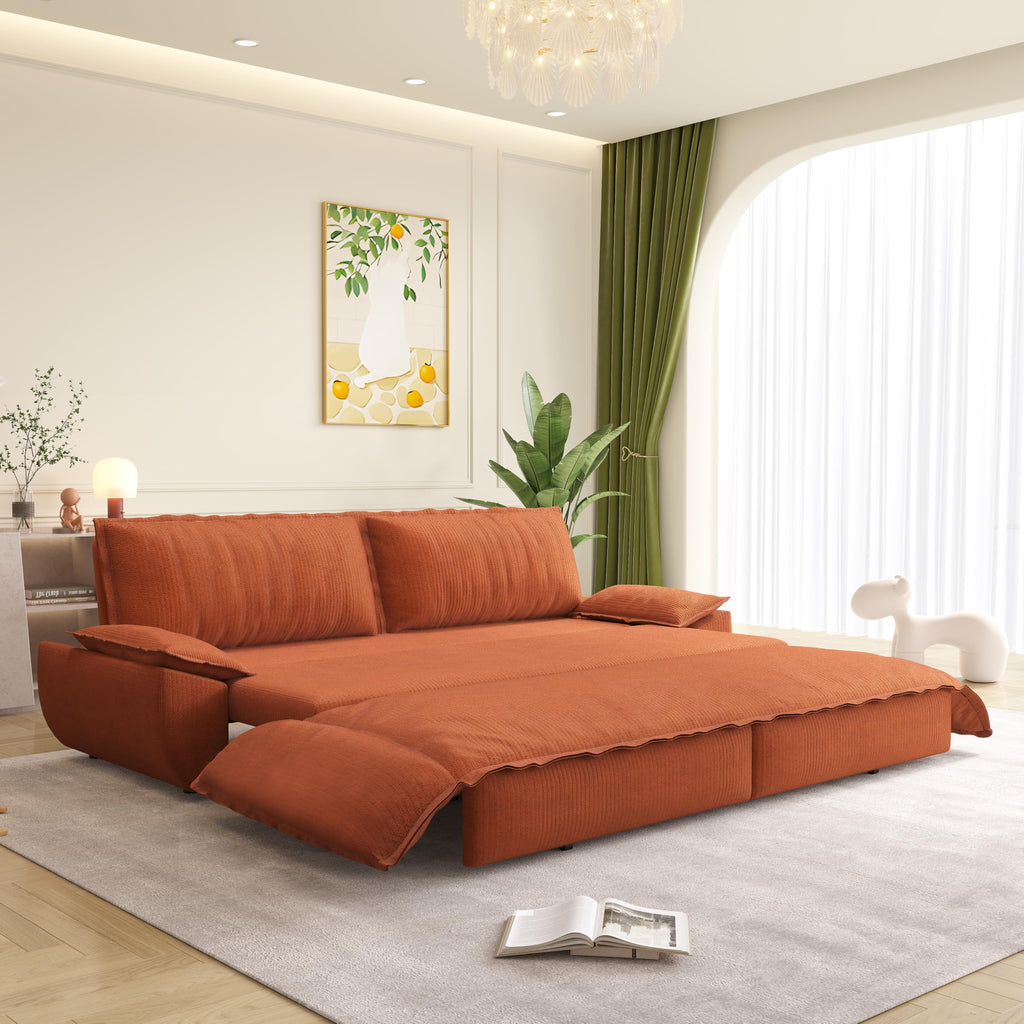 Orange Velvet Two Seater Sofa R4176